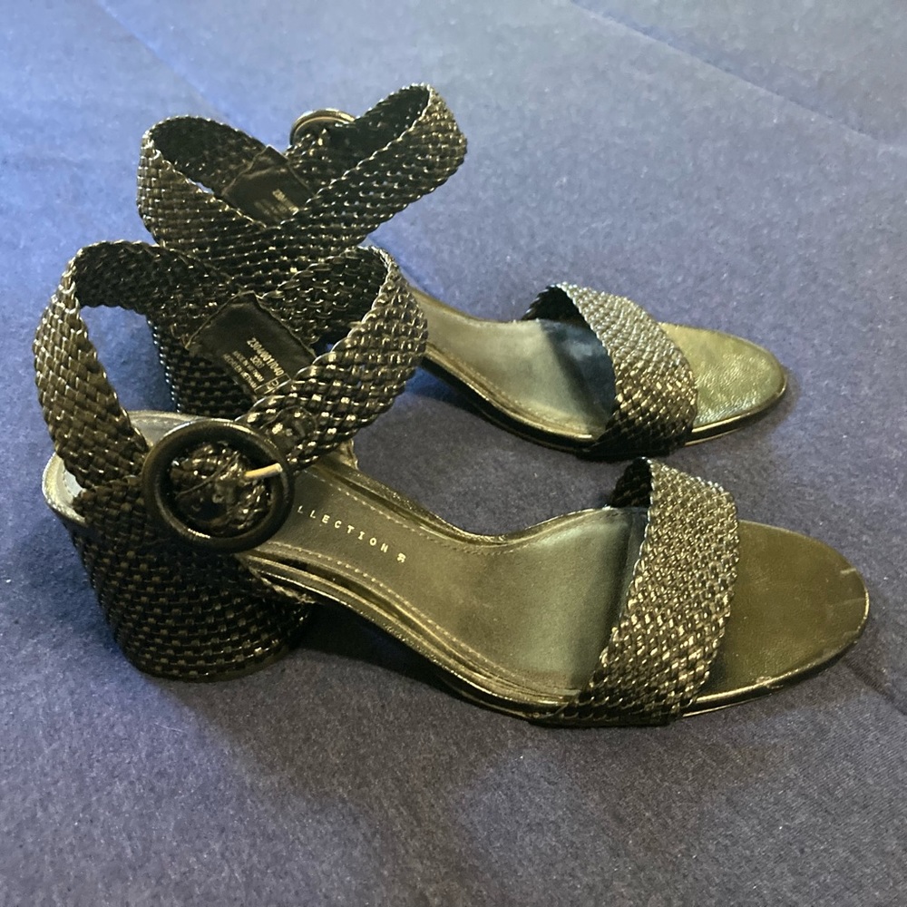 Zara Basic Collection Black Woven Platform Sandals - image 3